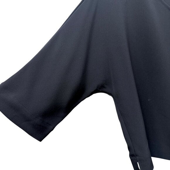 UNIQLO Black Blouse Size Small 3/4 Sleeve Womens Top Modern Minimalist V Neck NW - Picture 6 of 9